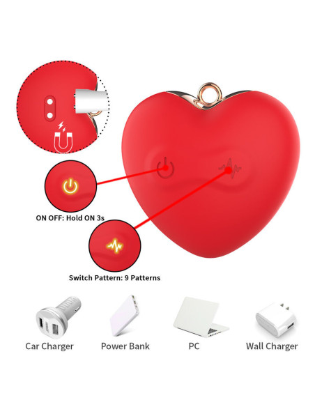 ARMONY - MAGNETIC NIPPLE CLAMPS WITH VIBRATION BUTTERFLY SHAPE RED