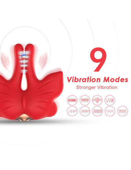 ARMONY - MAGNETIC NIPPLE CLAMPS WITH VIBRATION BUTTERFLY SHAPE RED