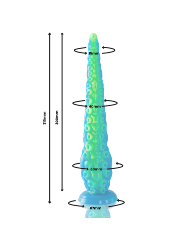 EPIC - SCYLLA FLUORESCENT THIN TENTACLE DILDO LARGE SIZE
