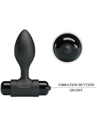 PRETTY LOVE - VIBRA BUTT 10 VIBRACIJOS ANALINIS KAIŠTIS JUODAS