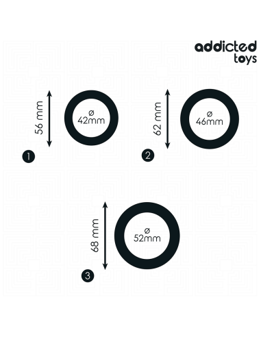 ADDICTED TOYS - SET OF FLAT SILICONE RINGS