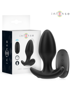 INTENSE - JOEY ANAL PLUG 10 VIBRACIJŲ JUODAS NUOTOLINIO VALDYMO PULTAS