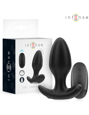 INTENSE - JOEY ANAL PLUG 10 VIBRACIJŲ JUODAS NUOTOLINIO VALDYMO PULTAS