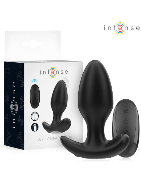 INTENSE - JOEY ANAL PLUG 10 VIBRACIJŲ JUODAS NUOTOLINIO VALDYMO PULTAS