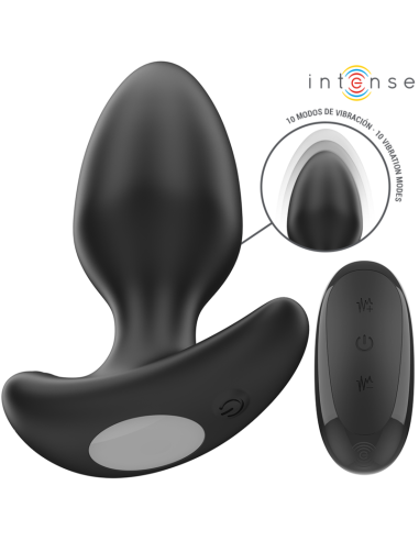 INTENSE - JOEY ANAL PLUG 10 VIBRACIJŲ JUODAS NUOTOLINIO VALDYMO PULTAS