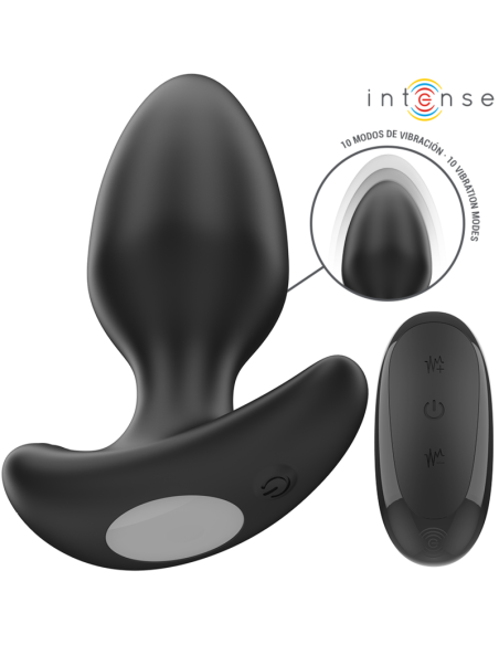 INTENSE - JOEY ANAL PLUG 10 VIBRACIJŲ JUODAS NUOTOLINIO VALDYMO PULTAS