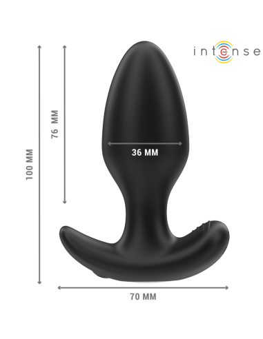 INTENSE - JOEY ANAL PLUG 10 VIBRACIJŲ JUODAS NUOTOLINIO VALDYMO PULTAS