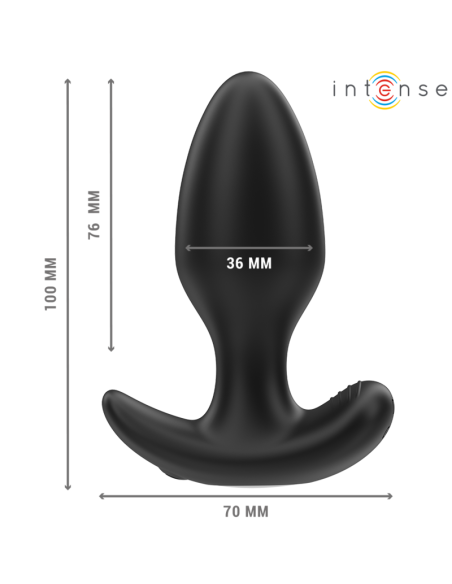 INTENSE - JOEY ANAL PLUG 10 VIBRACIJŲ JUODAS NUOTOLINIO VALDYMO PULTAS