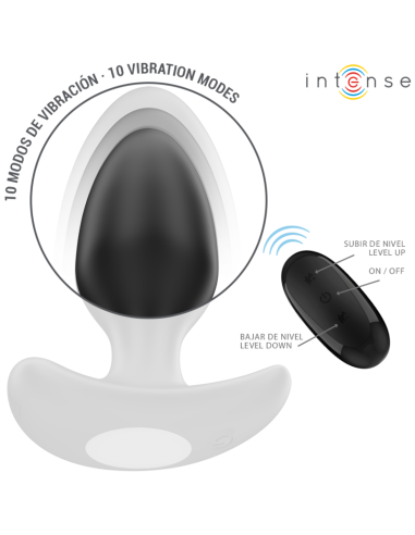 INTENSE - JOEY ANAL PLUG 10 VIBRACIJŲ JUODAS NUOTOLINIO VALDYMO PULTAS