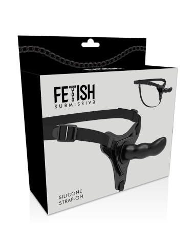 FETISH SUBMISSIVE HARNESS - BLACK SILICONE G-SPOT 16 CM