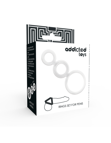 ADDICTED TOYS - RINGS SET FOR PENIS TRANSPARENT