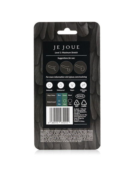 JE JOUE - MAKSIMALIUS STRETCH SILIKONINIS GAIŠČIO ŽIEDAS - JUODAS