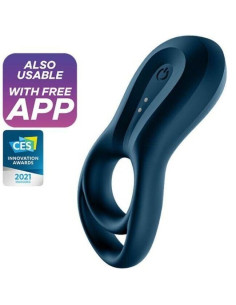 SATISFYER – EPIC DUO ŽIEDINIO VIBRAVIATORIAUS PROGRAMĖLĖ, MĖLYNA