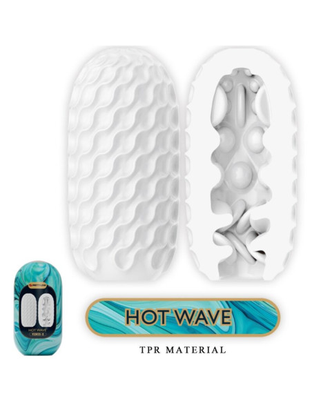 PRETTY LOVE - HOT WAVE SILICONE MALE MASTURBATOR WHITE