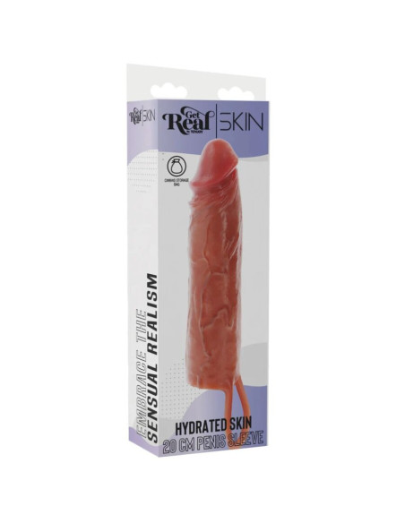 GET REAL - DRĖKINANČIOS ODOS SILIKONINIS PENIO APVALKALAS CARAMEL 20 CM