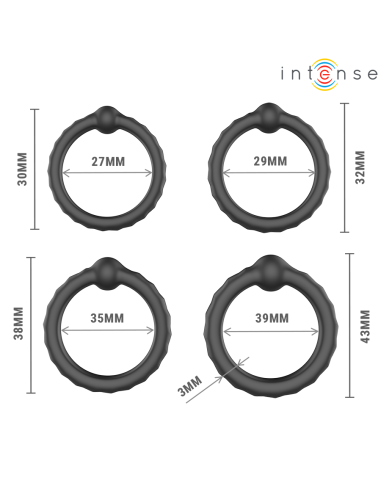 INTENSE - MICHIEL SET OF 4 PENIS RINGS MODEL 10