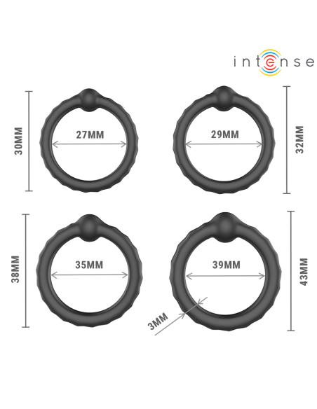INTENSE - MICHIEL SET OF 4 PENIS RINGS MODEL 10