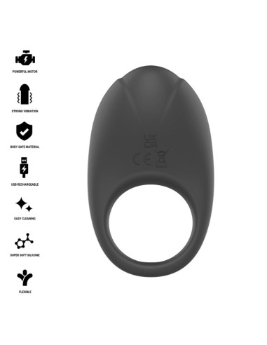 INTENSE - MERLOTTE VIBRATING PENIS RING WITH CLITORIS STIMULATION BLACK