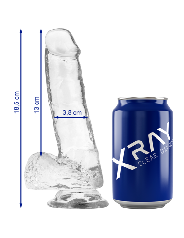 X RAY - CLEAR COCK WITH BALLS 18.5 CM -O- 3.8 CM