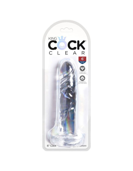 KING COCK - SKAIDRUS REALISTIŠKAS VARPAS 15,5 CM PERMATOMAS