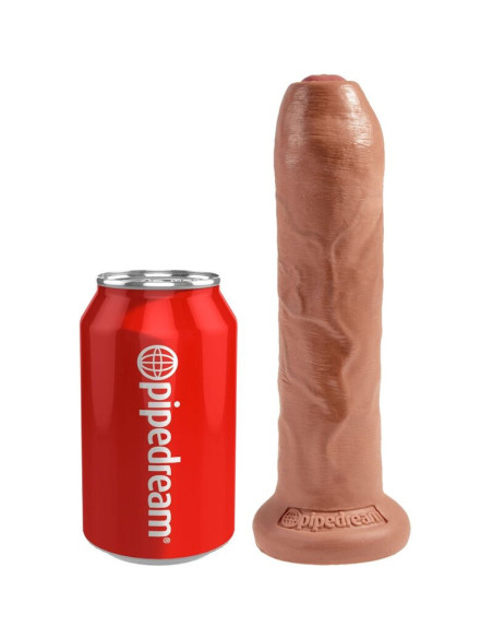 KING COCK - NEAPŠEPTAS REALISTIŠKAS PENIS 17,8 CM KARAMELĖS SKAIDULOS