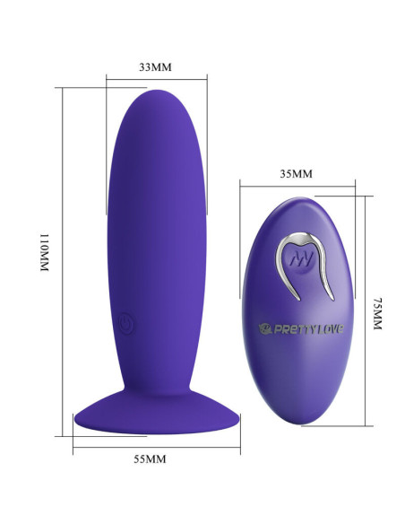 PRETTY LOVE - JAUNIMO ANALINIS VIBRATORIUS SU NUOTOLINIO VALDYMO VALDYMU, VIOLETINIS