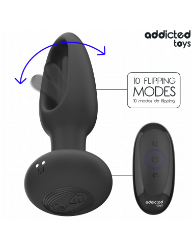ADDICTED TOYS - ANAL PLUG WITH VIBRATING TONGUE AND REMOTE CONTROL