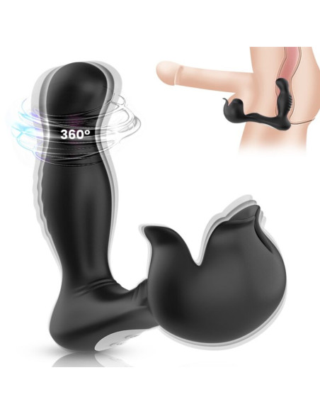 ARMONY - erdvinis analinis ir stimuliatorius Testiculos su nuotolinio valdymo pultu, juodas