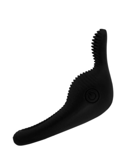 PRETTY LOVE - JUODAS VIBRAVIRAVIMO ŽIEDAS SU PIRŠTUKU