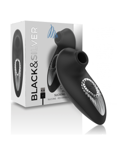 BLACKandSILVER - DRAKE DELUXE SUCKING VIBE RECHARGEABLE SILICONE BLACK 2