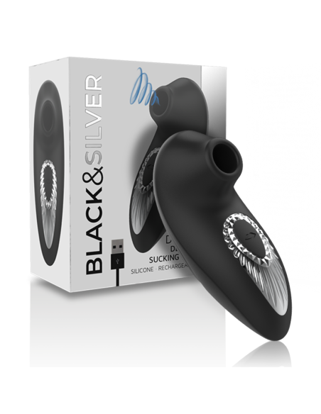 BLACKandSILVER - DRAKE DELUXE SUCKING VIBE RECHARGEABLE SILICONE BLACK
