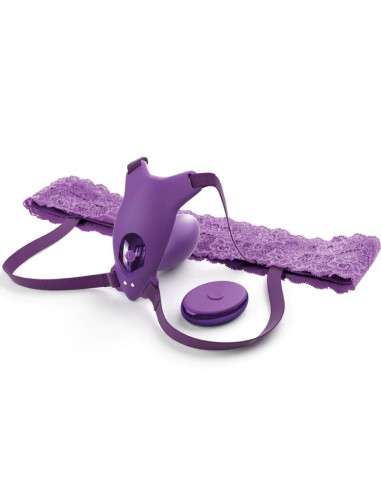 FANTASY FOR HER - BUTTERFLY HARNESS G-SPOT WITH VIBRATOR, RECHARGEABLE and REMOTE CONTROL VIOLET