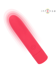 INTENSE - SYMONE USB ĮKRAUNAMAS VIBRUOJAMAS BULLET 8 VIBRACIJOS RAUDONOS 10 X 2,2 CM 2