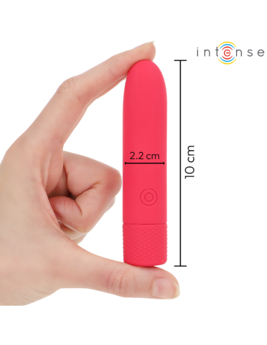 INTENSE - SYMONE USB RECHARGEABLE VIBRATING BULLET 8 VIBRATIONS RED 10 X 2.2 CM