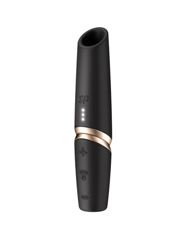 SATISFYER - PERFECT KISS WAVE CLITORIS STIMULATOR BLACK - GOLD
