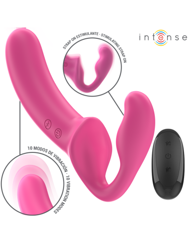 INTENSE - AMY DVIGUBAS VIBRATORIAUS 20 CM ROŽINIS NUOTOLINIO VALDYMO PULTAS