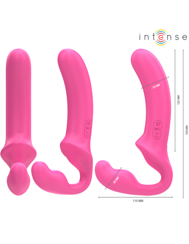 INTENSE - AMY DVIGUBAS VIBRATORIAUS 20 CM ROŽINIS NUOTOLINIO VALDYMO PULTAS