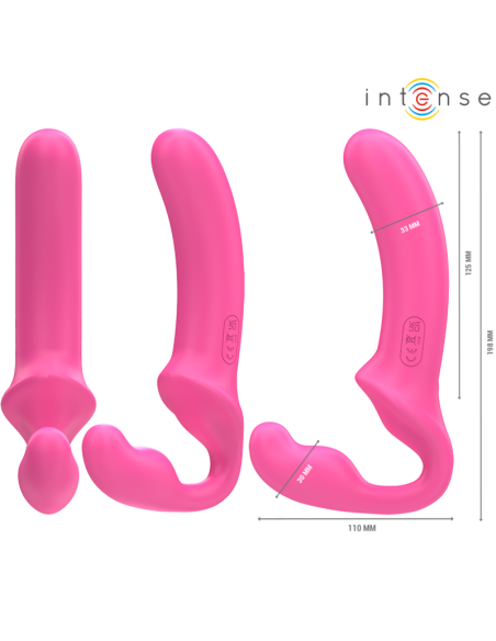 INTENSE - AMY DVIGUBAS VIBRATORIAUS 20 CM ROŽINIS NUOTOLINIO VALDYMO PULTAS