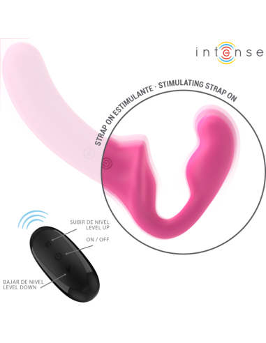 INTENSE - AMY DVIGUBAS VIBRATORIAUS 20 CM ROŽINIS NUOTOLINIO VALDYMO PULTAS