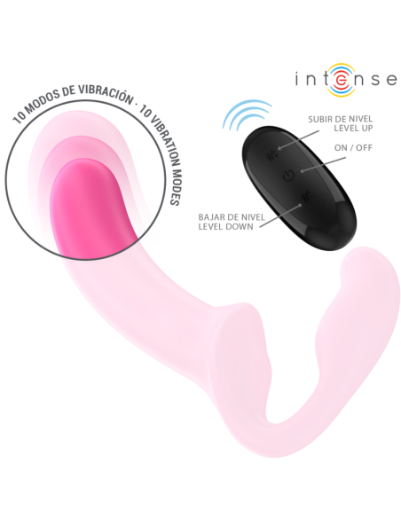 INTENSE - AMY DVIGUBAS VIBRATORIAUS 20 CM ROŽINIS NUOTOLINIO VALDYMO PULTAS