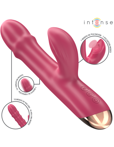 INTENSE - CHLOE DAUGIAFUNKCIS VIBRATORIAUS 3 IN 1 RAUDONAS