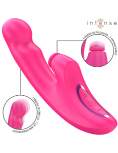 INTENSE - EMI VIBRATOR 13,5 CM DAUGIAFUNKCIS 3 IN 1 10 VIBRACIJŲ ROŽINIS 2