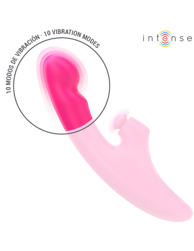 INTENSE - EMI VIBRATOR 13,5 CM DAUGIAFUNKCIS 3 IN 1 10 VIBRACIJŲ ROŽINIS