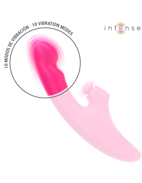 INTENSE - EMI VIBRATOR 13,5 CM DAUGIAFUNKCIS 3 IN 1 10 VIBRACIJŲ ROŽINIS