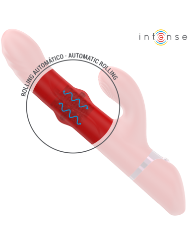 INTENSE - LELE DAUGIAFUNKCINIS VIBRATORIUS, SUKAMASIS, VIRBIAMAS IR STIMULIACINIS RAUDONAS