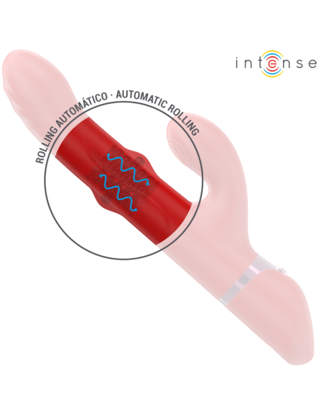 INTENSE - LELE DAUGIAFUNKCINIS VIBRATORIUS, SUKAMASIS, VIRBIAMAS IR STIMULIACINIS RAUDONAS