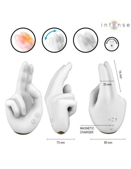 INTENSE - JIMMY HAND-SHAPED MULTIFUNCTION STIMULATOR WITH VIBRATION AND HEAT