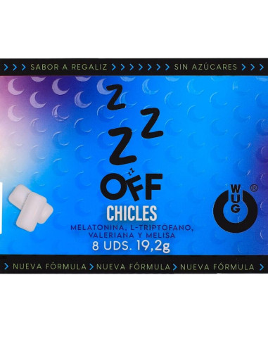 WUG OFF - FUNCTIONAL MELATONIN and VALERIAN LIQUORICE FLAVOUR GUM BLISTER 8 PCS