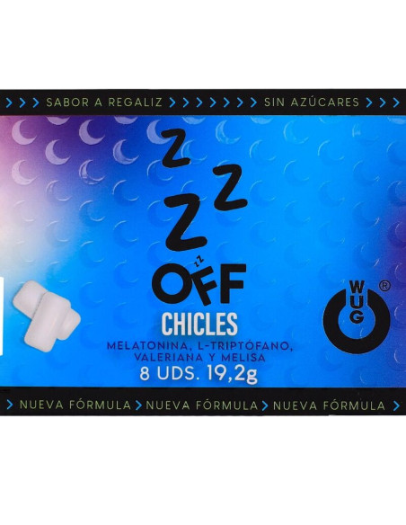 WUG OFF - FUNCTIONAL MELATONIN and VALERIAN LIQUORICE FLAVOUR GUM BLISTER 8 PCS