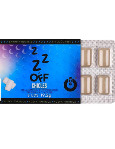 WUG OFF - FUNCTIONAL MELATONIN and VALERIAN LIQUORICE FLAVOUR GUM BLISTER 8 PCS
